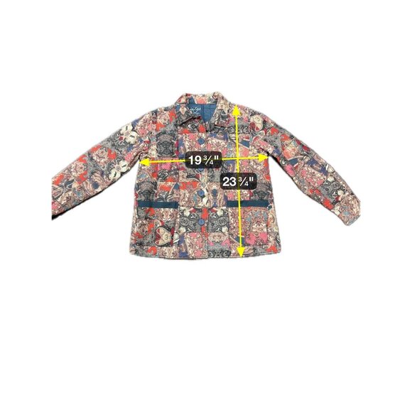 Kyla Seo LOLLI Anthropologie Multicolor Patchwork Button Up Jacket Pockets SZ S - Picture 8 of 9